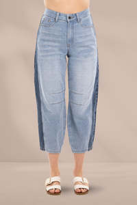 Mi Moso Double Denim Jeans Blue Wash