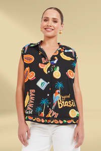 Haven Cabana Sleeveless Shirt Brasil Black