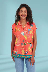 Haven Cabana Sleeveless Shirt Brasil Coral