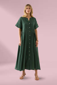 Warm Spring: Isle of Mine Aurora Pleat Maxi Myrtle