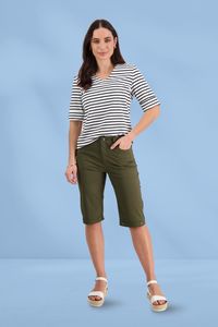 Vassalli Poplin Straight Leg Shorts Khaki