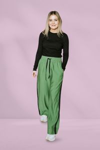 Moke Indiana Wide Leg Pants Dill with Black