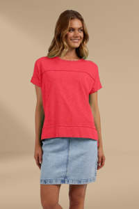 Foxwood Throw On Short Sleeve Tee Red