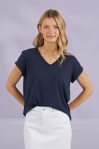 Clear Winter: Foxwood Manly Vee Tee Navy