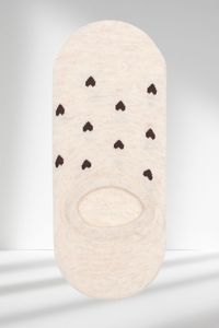 Antler No Show Socks Oat Heart