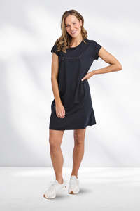 Foxwood Signature Embroidery Tee Dress Black