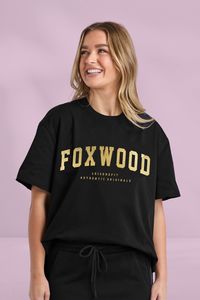 Deep Autumn: Foxwood Metallic Gold Interval Tee Black