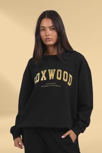 Foxwood Metallic Gold Interval Crew Black