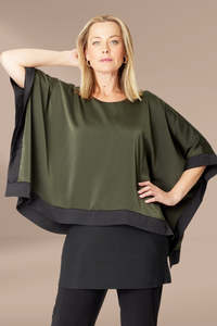 Cordelia St Colour Blast Block Top Khaki Black