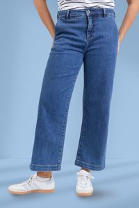 Soft Summer: Elm Izzy Wide Leg Jeans Dark Blue Wash