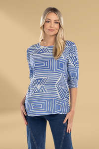 Mi Moso Finley Top Blue Print