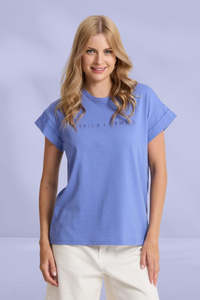 Stella and Gemma Cuff Tee Cornflower
