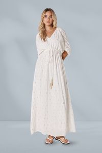 Fate and Becker Delia Batwing Dress White Gold