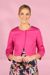 Vassalli 3/4 Sleeve Cropped Jacket Wildberry