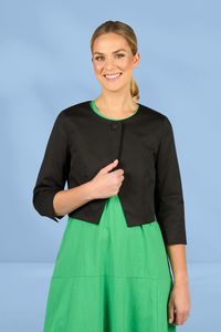 Vassalli 3/4 Sleeve Cropped Jacket Black