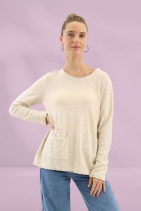Worthier Paloma Knit Top Beige