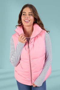 Cold: Elm Kit Puffer Vest Charm Pink