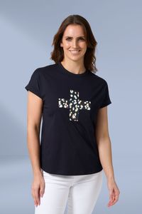 Lounge: Stella and Gemma Soho Tee Leopard Cross Deep Navy