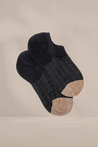 Basics: Antler No Show Socks Black Grid