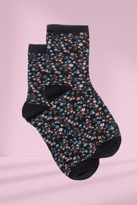 Antler Wild Flowers Socks Black