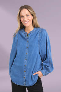 Clearance: Elm Brooke Denim Shirt Mid Blue
