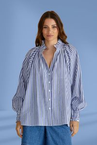 Betty Basics Romi Shirt Navy Stripe