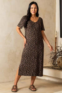 Bee Maddison: Bee Maddison Harper Slip Dress Leopard