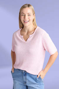 Light Summer: Elm Knit Tee Pink Lady