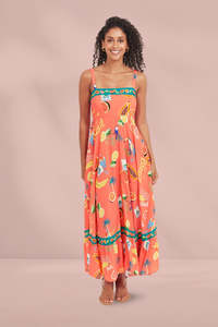 Haven Cabana Tank Maxi Dress Brasil Coral