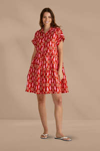 Betty Basics Copacabana Shirt Dress Sardina Geo Print