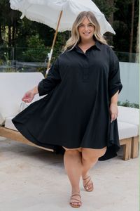 PQ Collection Loloma Shirt Dress Black