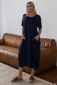 Deep Winter: PQ Collection Short Sleeve Soho Dress Navy