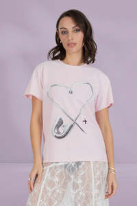 Federation Frankie Tee Pinned Heart Soft Pink