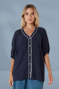 Cool Winter: Betty Basics Rio Reef Shirt Navy