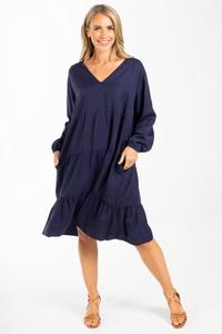 Clear Winter: PQ Collection LS Chic Dress Navy
