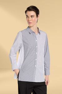 Deep Autumn: Marco Polo Spliced Stripe Shirt Black White