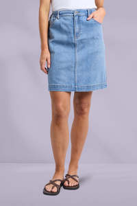 Elm Birdie Denim Skirt Light Blue Wash