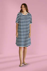 Playful: Betty Basics Eloise T Shirt Dress Navy Stripe