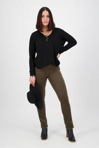 Vassalli Slim Leg Cord Pull On Leggings Seaweed