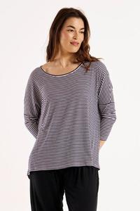 Clearance: Betty Basics Milan 3/4 Sleeve Top Stripe Nutmeg