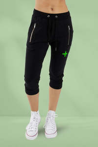 Federation Cut Trackies Staple Black Green