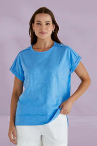 Betty Basics Shirley Short Sleeve Tee Blue