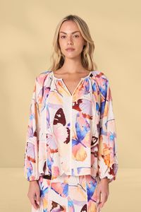 Fate and Becker Mariposa Print Blouse Butterfly Print