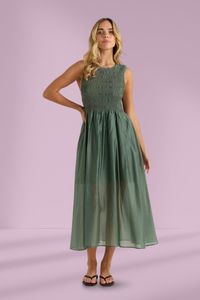 Light Summer: Sass Saga Tank Dress Sage Olive