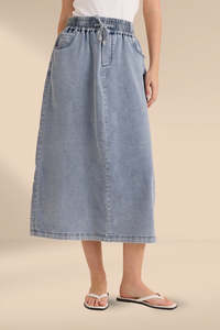 Betty Basics Maxi Jogger Skirt Light Blue Wash