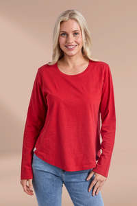 Elm Everyday Long Sleeve Tee Cranberry