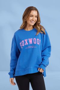 Foxwood Interval Crew Cobalt Blue With Neon Pink