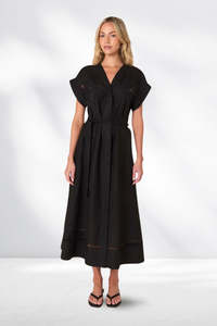 Fate and Becker Aven Embroidered Dress Black