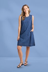 Elm Sonny Denim Dress Dark Blue