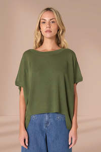 Fate and Becker Esther Knit Top Olive Green